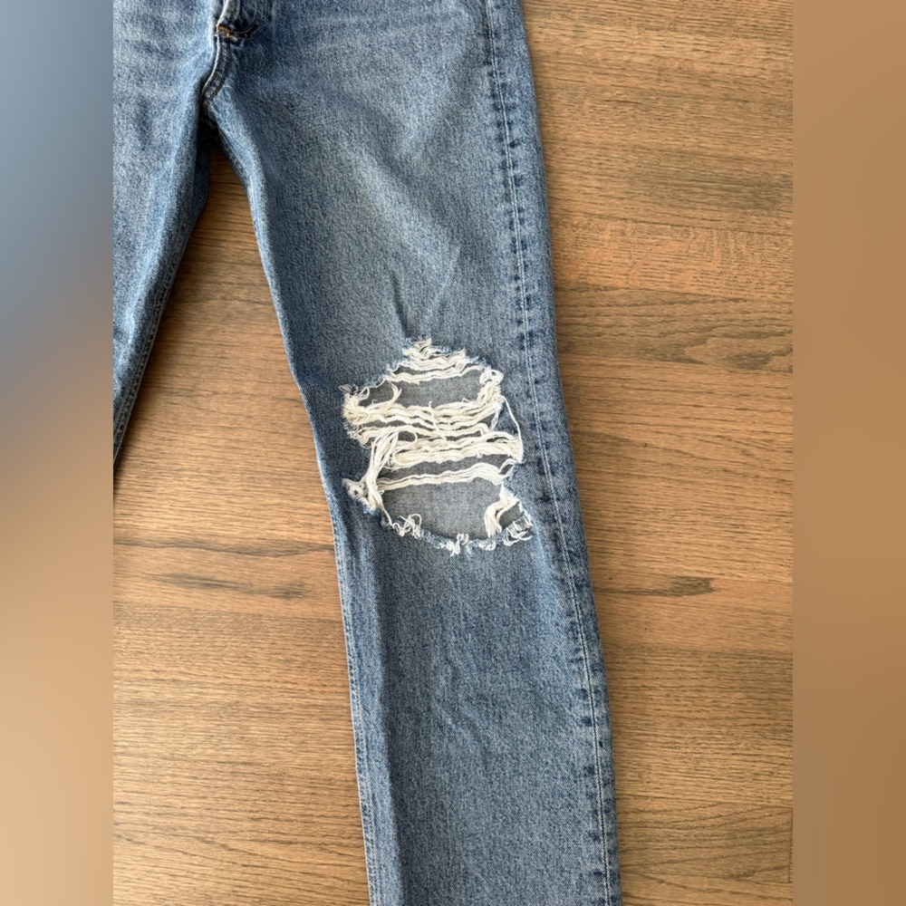 Agolde 90's Pinch Waist High Rise Distressed Jeans-Size 28 - Picture 5 of 16